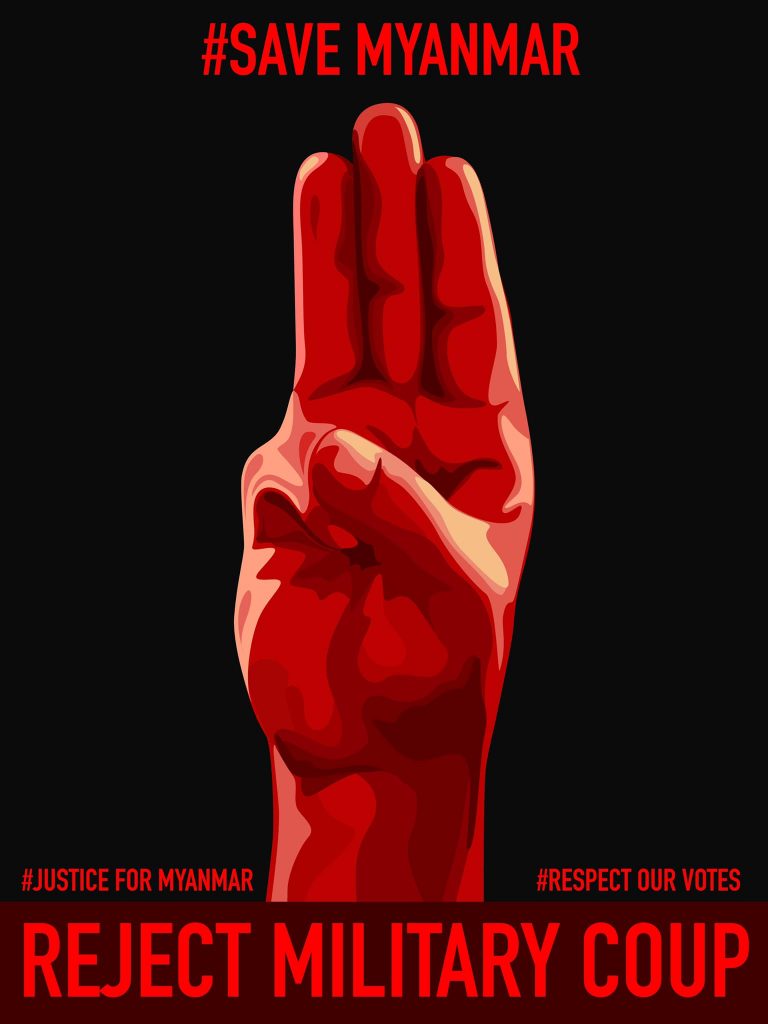 Der Drei-Finger-Gruß ist zum Symbol des Widerstands in Asien geworden
